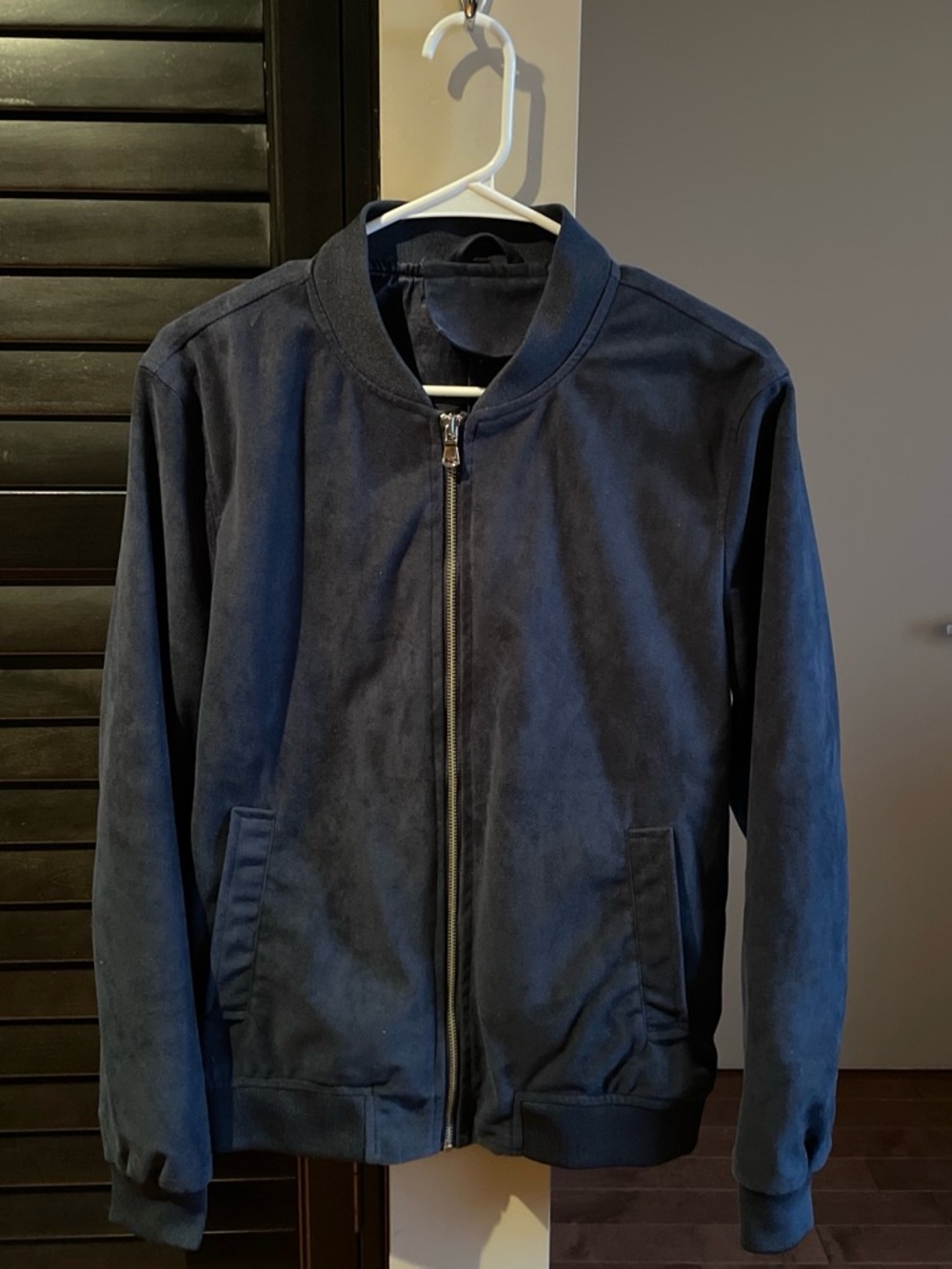 Men's Navy Bomber Jacket - Unbranded